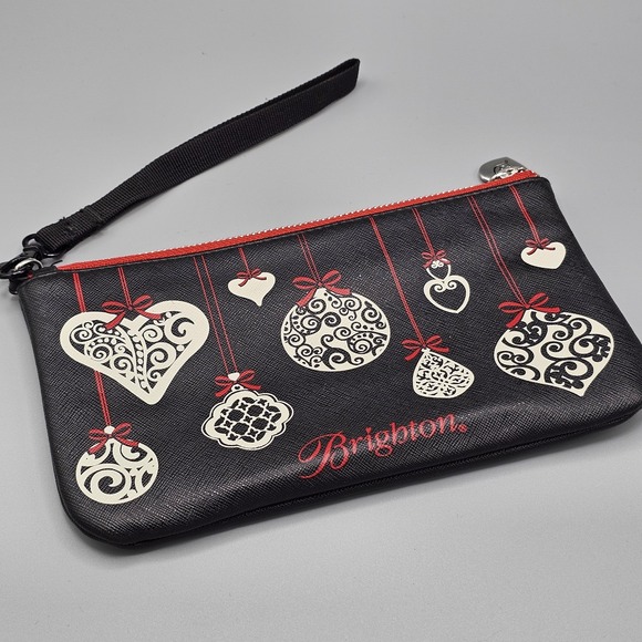 Brighton Love Notes Christmas Ornament Wristlet Purse Cosmetic Bag New 5" x 8.5" - Picture 1 of 7